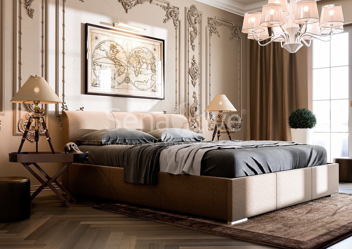łóżko tapicerowane z pojemnikiem